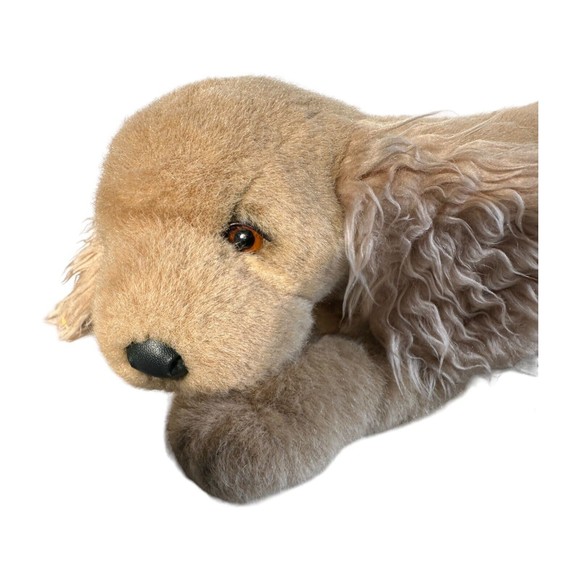 Woodland Hills Jockline American Cocker Spaniel Laying Dog Plush Stuffed Toy - Picture 5 of 15